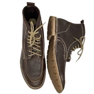 Mark Nason High Hill Brown Leather Lace Up Men's Ankle BootsSz 11.5 Academia